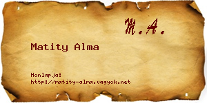 Matity Alma névjegykártya